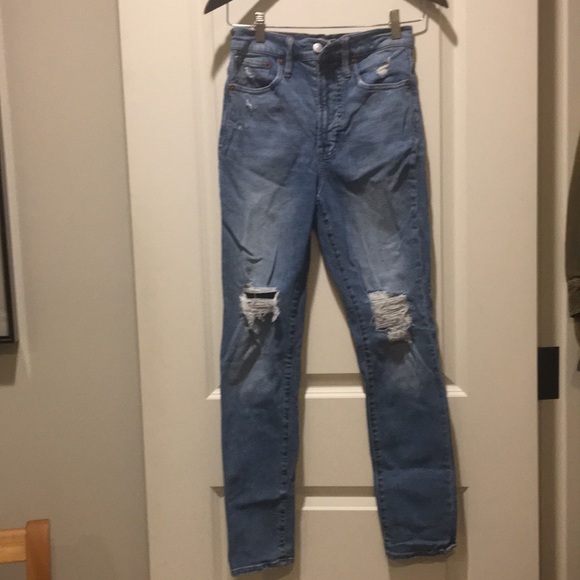 Madewell The Perfect Vintage Jean womens straight leg distress stonewash size 24 - Picture 1 of 9